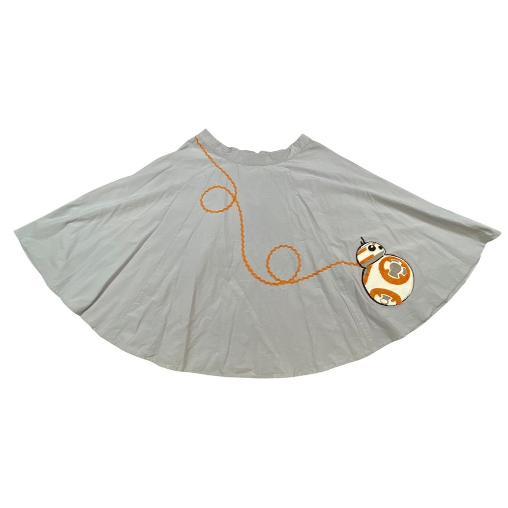 Her Universe Star Wars BB-8 Grey Embroidered Circle Skirt Medium Disneybound - Picture 2 of 8